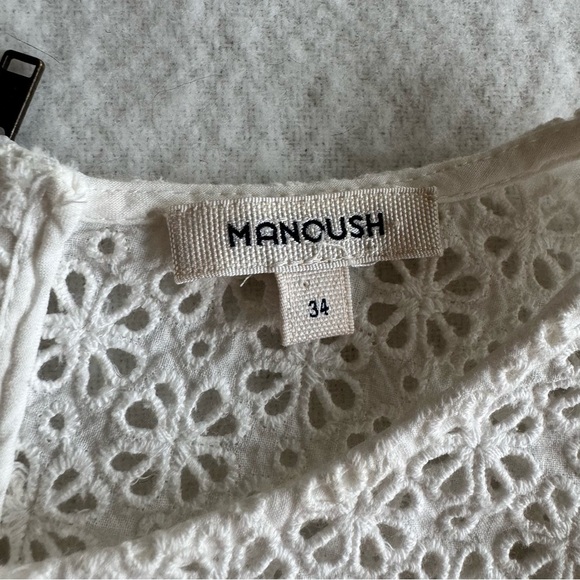 MANOUSH Flower Badge Eyelet Cotton Top Blouse Size 34, US 2 - Picture 4 of 10